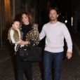 Tamara Ecclestone, son mari Jay Rutland et leur fille Sophia lors d'une sortie au restaurant dans les rues de Milan, le 9 mars 2015