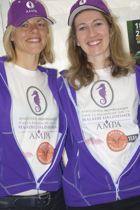 Exclusif - Kate Williams et Laura Bouganne mobilisées le 20 mars 2015 pour l'AMPA (Association Monégasque pour la recherche sur la maladie d'Alzheimer) à la veille de leur départ pour le 25e Rallye Aïcha des Gazelles