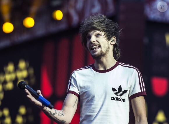 Louis Tomlinson du groupe One Direction en concert à Copenhague, le 16 juin 2014.