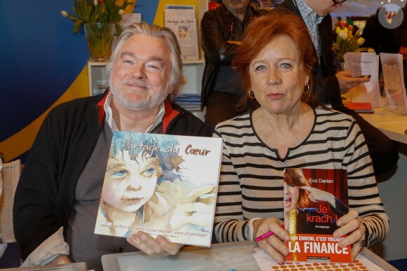 Christian Rauth, Eva Darlan - Salon du livre à la porte de Versailles à Paris le 22 mars 2015