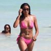 Claudia Jordan profite d'un après-midi ensoleillé sur une plage de Miami. Le 21 mars 2015.