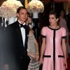 Pierre Casiraghi, Beatrice Borromeo et Charlotte Casiraghi lors du Bal de la Rose qui se tenait au Sporting de Monte-Carlo à Monaco le 28 mars 2015