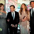  Mikhaïl Barychnikov, Rita Caltagirone et le prince Emmanuel Philibert de Savoie lors du Bal de la Rose qui se tenait au Sporting de Monte-Carlo à Monaco le 28 mars 2015 