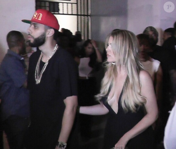Semi-Exclusif - Khloe Kardashian et French Montana vont faire la fête au Dream Nightclub avec P.Diddy (Sean Combs) à Miami, le 29 mars 2015.