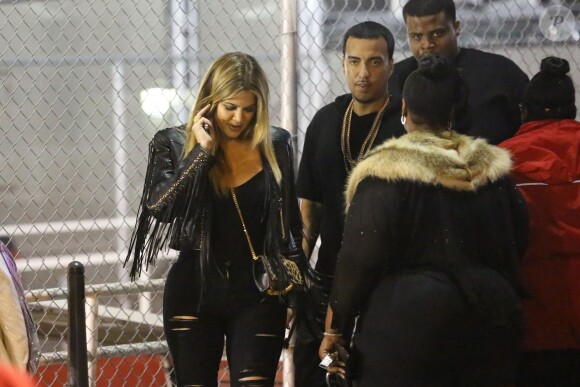 Khloe Kardashian et French Montana assistent à un concert de Chris Brown, Trey Songz et Tyga's au The Forum d'Inglewood, à Los Angeles, le 8 mars 2015