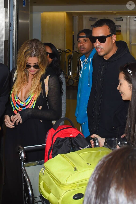 Khloe Kardashian et French Montana arrivent à LAX, Los Angeles, le 8 mars 2015