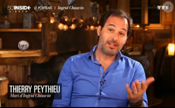 Thierry Peythieu, époux d'Ingrid Chauvin, en interview pour l'émission 50 Minutes Inside sur TF1, le samedi 14 mars 2015.