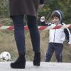 Milan Piqué, le fils de la belle Shakira et de Gerard Piqué, commence déjà à jouer au foot à Barcelone, le 3 avril 2005.