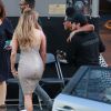 Exclusif - Jennifer Lopez et Casper Smart sur le tournage de l'émission American Idol à West Hollywood. Le 25 mars 2015