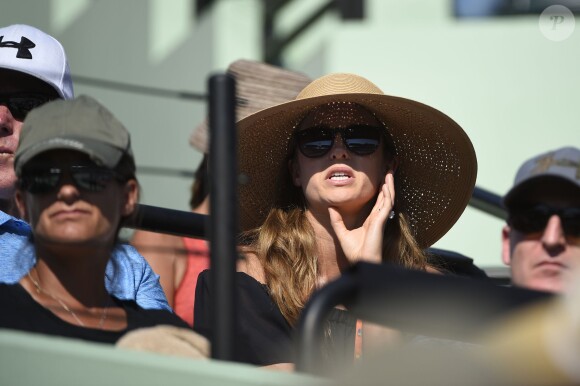 Kim Sears, fiancée d'Andy Murray, en tribunes à Miami lors d'un match de l'Ecossais, à quelques jours de leur mariage.