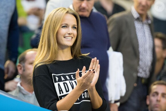 Kim Sears, fiancée d'Andy Murray, en tribunes lors de la finale de l'Open d'Australie, le 1er février 2015.