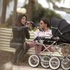 Exclusif - Giuseppe Polimeno et sa compagne Hinda promènent leur fille Giulia, née le 24 février, dans les jardins du port Canto à Cannes. Le 4 avril 2015.