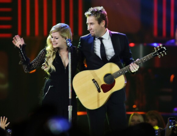 Avril Lavigne et Chad Kroeger en concert à Vancouver. Le 18 octobre 2013.