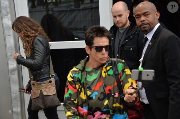 Exclusif - Ben Stiller et Owen Wilson tournent une scène de Zoolander 2 lors de la fashion week à Paris le 10 mars 2015.