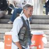 George Clooney sur le tournage de Money Monster à Wall Street, New York, le 11 avril 2015.