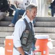  George Clooney sur le tournage de Money Monster &agrave; Wall Street, New York, le 11 avril 2015. 