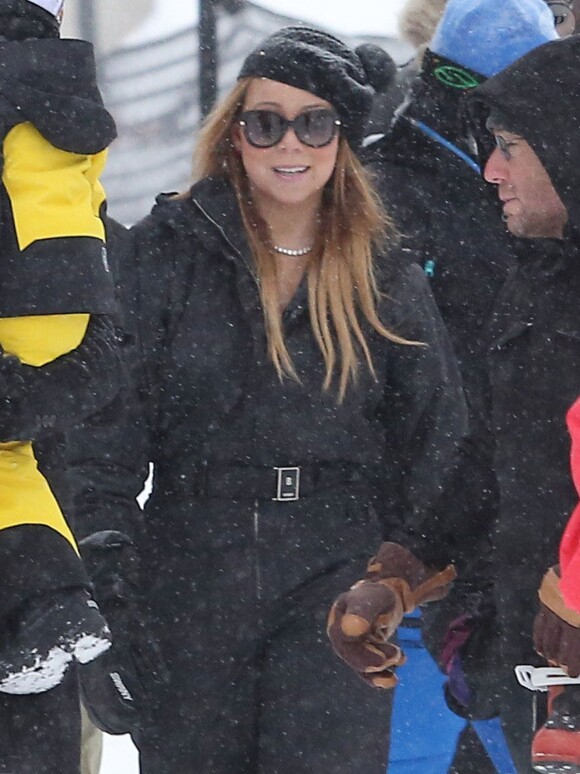 Mariah Carey en vacances avec ses enfants Monroe et Moroccan à Aspen, le 30 décembre 2014