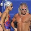Philippe Lucas et Camelia Potec lors des championnats du monde de natation à Rome, le 31 juillet 2009