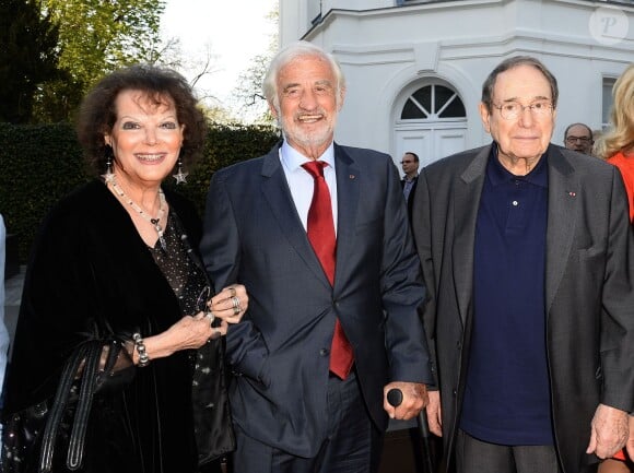 Claudia Cardinale, Jean-Paul Belmondo et Robert Hossein - Soirée du cinquième anniversaire du musée Paul Belmondo à Boulogne-Billancourt le 13 avril 2015.