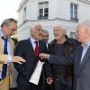 Antoine Duléry, Jean-Paul Belmondo, Hugues Aufray et Guy Bedos - Soirée du cinquième anniversaire du musée Paul Belmondo à Boulogne-Billancourt le 13 avril 2015.