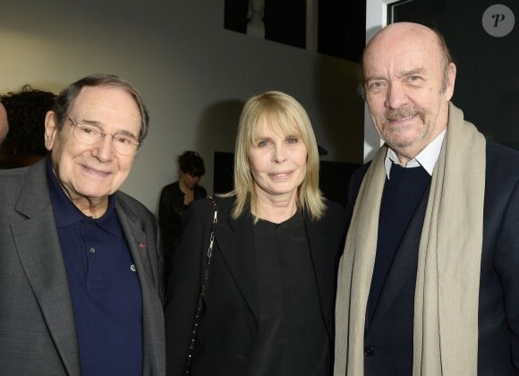 Robert Hossein avec sa femme Candice Patou et Jean-Paul Rappeneau - Soirée du cinquième anniversaire du musée Paul Belmondo à Boulogne-Billancourt le 13 avril 2015.