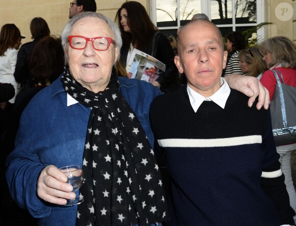 Roger Dumas et sa femme - Soirée du cinquième anniversaire du musée Paul Belmondo à Boulogne-Billancourt le 13 avril 2015.