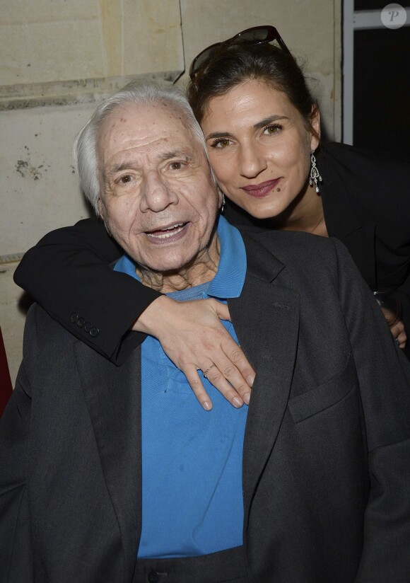 Michel Galabru et sa fille Emmanuelle - Soirée du cinquième anniversaire du musée Paul Belmondo à Boulogne-Billancourt le 13 avril 2015. 
