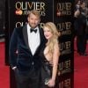 Chris Robshaw et sa petite amie Camilla Kerslake - Cérémonie des Olivier Awards 2015 à Londres, le 12 avril 2015.
