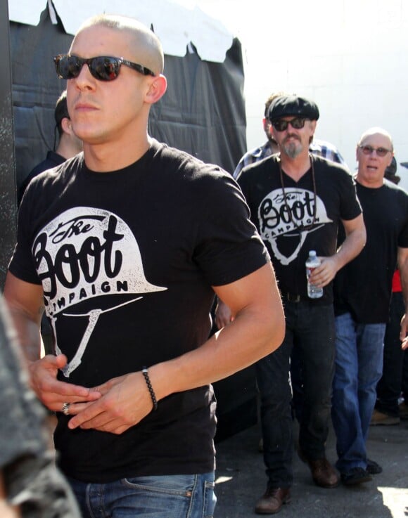 Tommy Flanagan, Theo Rossi - Les acteurs de la serie "Sons of Anarchy" assistent au 3eme festival "Boot Ride" a San Pedro. Le 25 aout 2013  