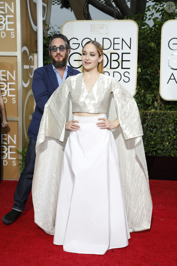 Jemima Kirke et son mari Michael Mosberg - La 72ème cérémonie annuelle des Golden Globe Awards à Beverly Hills, le 11 janvier 2015.