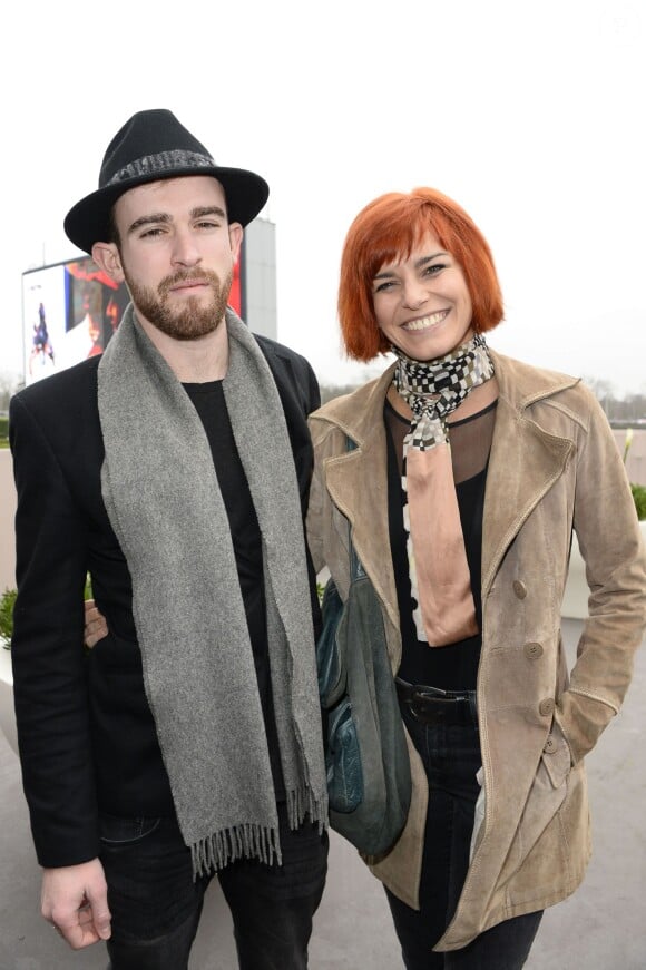 Fauve Hautot et son compagnon Jules - 93e Grand Prix d'Amérique à l'Hippodrome de Vincennes, le 26 janvier 2014.