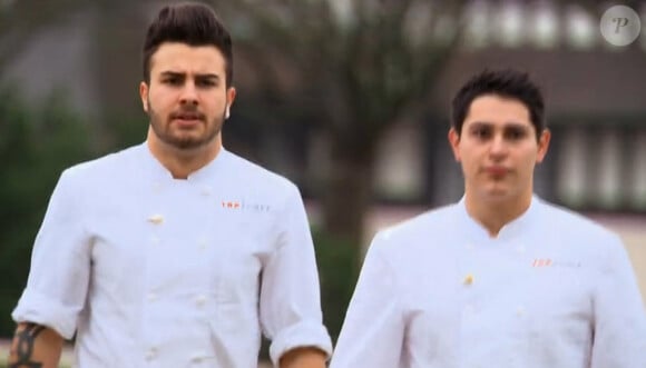 Les finalistes Kevin et Xavier - Finale Top Chef 2015 sur M6, le 13 avril 2015.