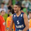 Nicolas Batum lors de la demi-finale victorieuse face a l'Espagne à l'Euro de basket à Ljubljana le 20 septembre 2013