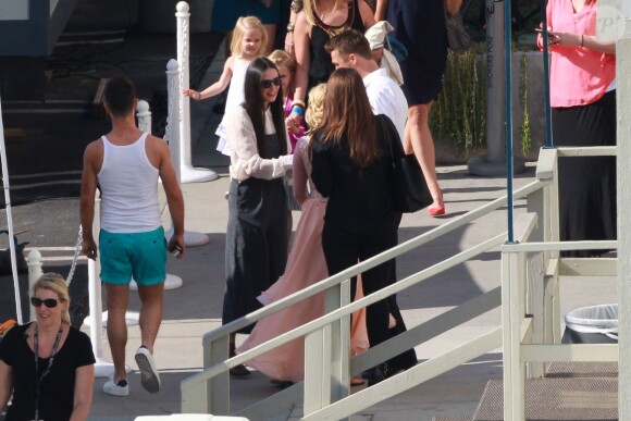 Demi Moore et son ancienne belle-mère Marlene Willis (la mère de Bruce Willis) sur le tournage de Dancinw With The Stars pour soutenir Rumer Willis à Hollywood, Los Angeles, le 20 avril 2015