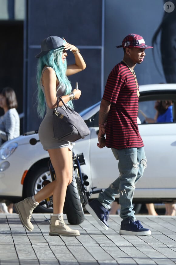 Exclusif - Kylie Jenner et Tyga à Malibu, le 12 avril 2015.