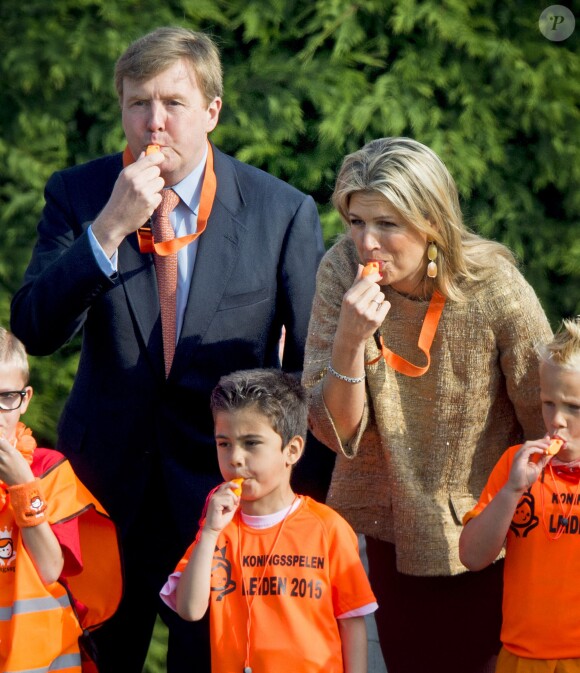 Le roi Willem-Alexander et la reine Maxima des Pays-Bas donnaient le coup d'envoi des Jeux du Roi à Leyde le 24 avril 2015