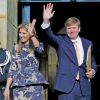 La reine Maxima et le roi Willem-Alexander des Pays-Bas lors d'un événement le 23 avril 2015 à Amsterdam en vue du 48e anniversaire, le 27.