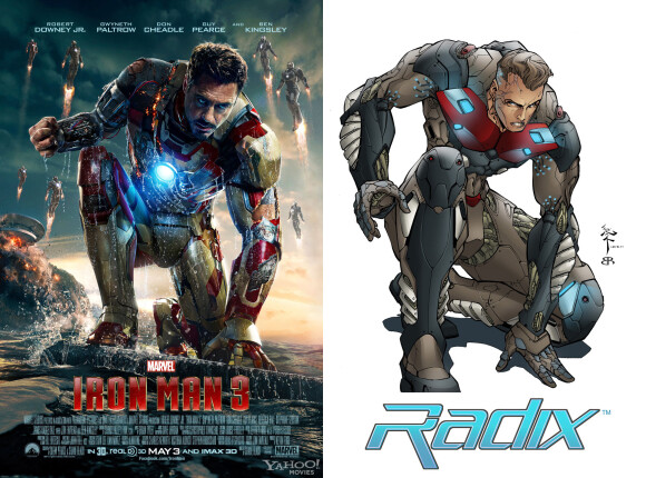 Iron Man version Disney vs la création de Ben et Ray Lai pour le comics Radix. Les deux hommes accusent Marvel d'avoir volé le costume de ce personnage.