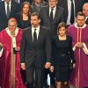 Le roi Felipe VI et la reine Letizia d'Espagne assistaient le 27 avril 2015 en la Sagrada Familia à Barcelone à la cérémonie religieuse en hommage aux 150 victimes du crash aérien de la Germanwings survenu le 24 mars.