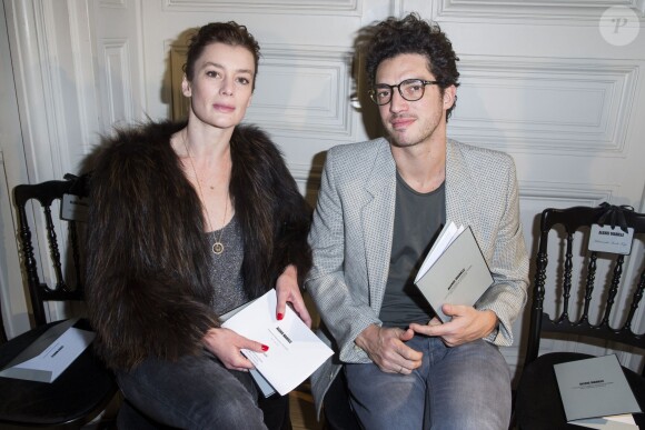 Aurélie Dupont et son mari Jérémie Bélingard - People lors de la présentation de la collection Alexis Mabille prêt-à-porter Automne-Hiver 2015-2016 à Paris, le 4 mars 2015.  