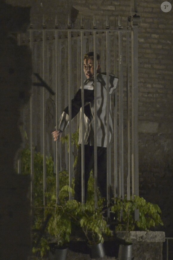 Justin Bieber sur le tournage du film "Zoolander" à Rome, le 29 avril 2015. 