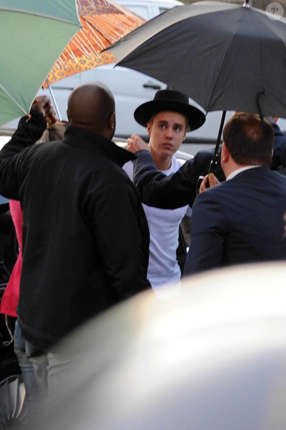 Le jeune Justin Bieber sur le tournage du film "Zoolander" à Rome, le 29 avril 2015.