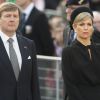 Le roi Willem-Alexander et la reine Maxima des Pays-Bas lors des cérémonies nationales du souvenir à Amsterdam le 4 mai 2015.