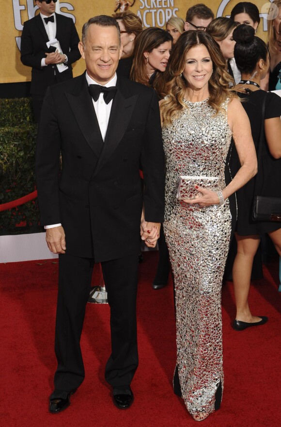 Tom Hanks et sa femme Rita Wilson - 20eme ceremonie des "Screen Actors Guild Awards" au Shrine Exposition Center a Los Angeles. Le 18 janvier 2014