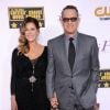 Tom Hanks et sa femme Rita Wilson - Ceremonie des "Critics' Choice Movie Awards" a Santa Monica. Le 16 janvier 2014