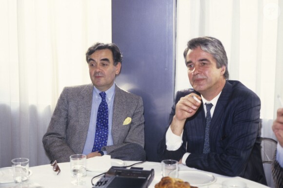 Bernard Pivot et Claude Durand, le 21 avril 1987 à Paris
