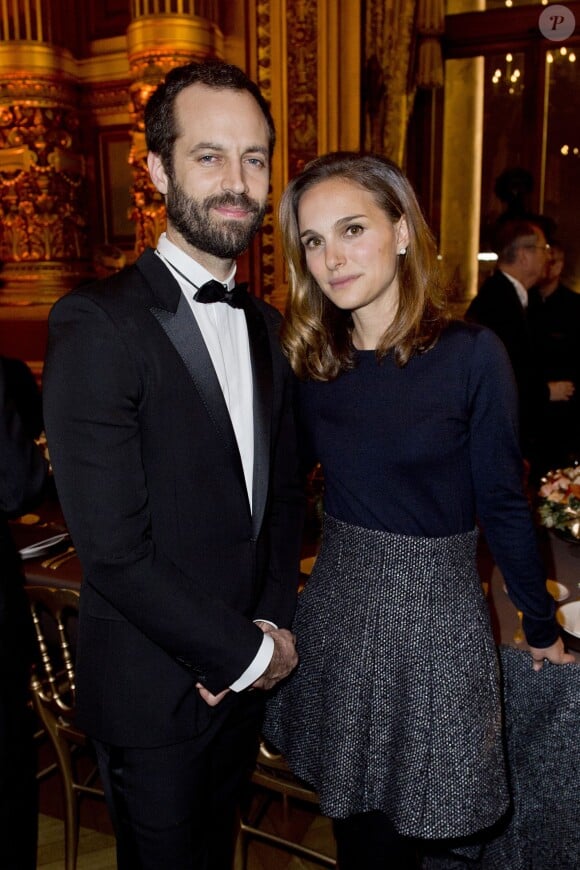Natalie Portman et son mari Benjamin Millepied à Paris le 12 janvier 2015.