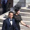 Ludovic Giuly et sa femme Elena - Baptême du prince héréditaire Jacques et de sa soeur la princesse Gabriella en la cathédrale Notre-Dame-Immaculée de Monaco le 10 mai 2015
