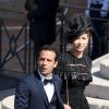 Ludovic Giuly et sa femme Elena - Baptême du prince héréditaire Jacques et de sa soeur la princesse Gabriella en la cathédrale Notre-Dame-Immaculée de Monaco le 10 mai 2015