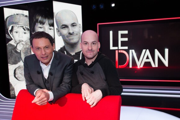 Exclusif - Enregistrement de Le Divan présentée par Marc-Olivier Fogiel, avec l'écrivain et philosophe Alexandre Jollien en invité, le 24 avril 2015.